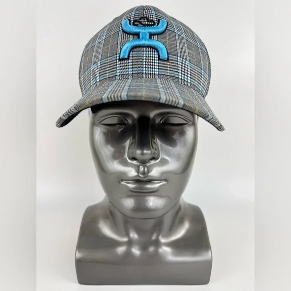 HOOey Plaid Baseball Hat/Cap, Embroidered Logo, Unisex Size S/M - Picture 4 of 11